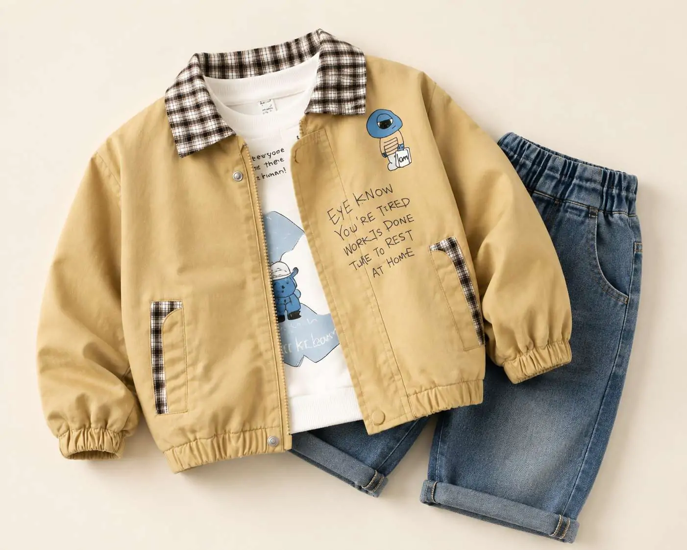 Kidswear product samples showcasing apparel quality and manufacturing development